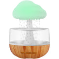 Raining Cloud humidifier with night light and white finish, 400ml tank, USB powered, showing water drop effect