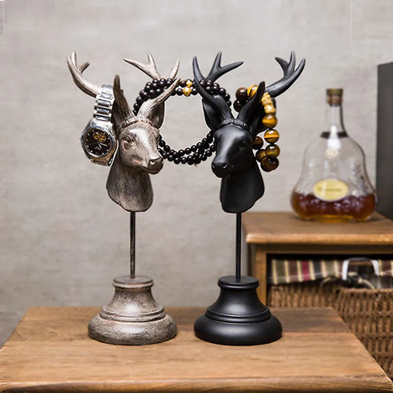 Natural resin animal sculpture home decoration in wood colour 32cm tall