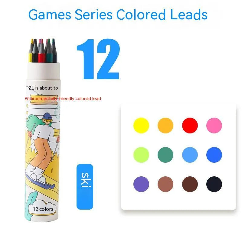Zhenglin Sports Series colour pencil sets in various colour counts including 24 and 36 pencil options