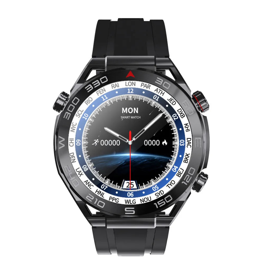 Smart watch with 1.5-inch IPS screen, Bluetooth calling, blood oxygen detection, silicone band in black silver gold blue