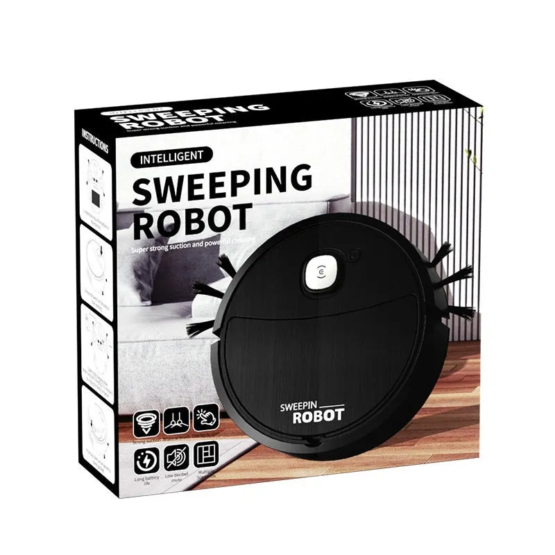 Mini sweeping robot home cleaning vacuum cleaner USB rechargeable in white, black, and violet colour options