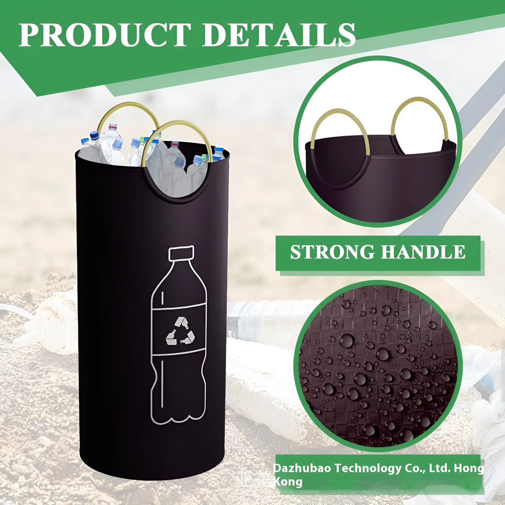 Round portable plastic trash can measuring 38x72cm for office and outdoor use