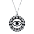 Copper devil's eye pendant necklace on cross chain electroplated finish women's light luxury jewellery