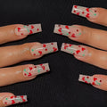 Pack of JP1601 red diamond and small cherry design nail armour stickers with glue bottle
