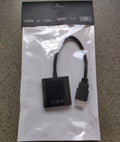 HDMI to VGA bus HD converter cable 0.3m, black, with copper wire and female VGA connector