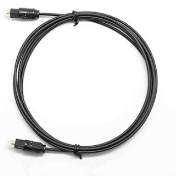 OD2.2mm digital optical audio cable with TOSLINK connectors on a white background.