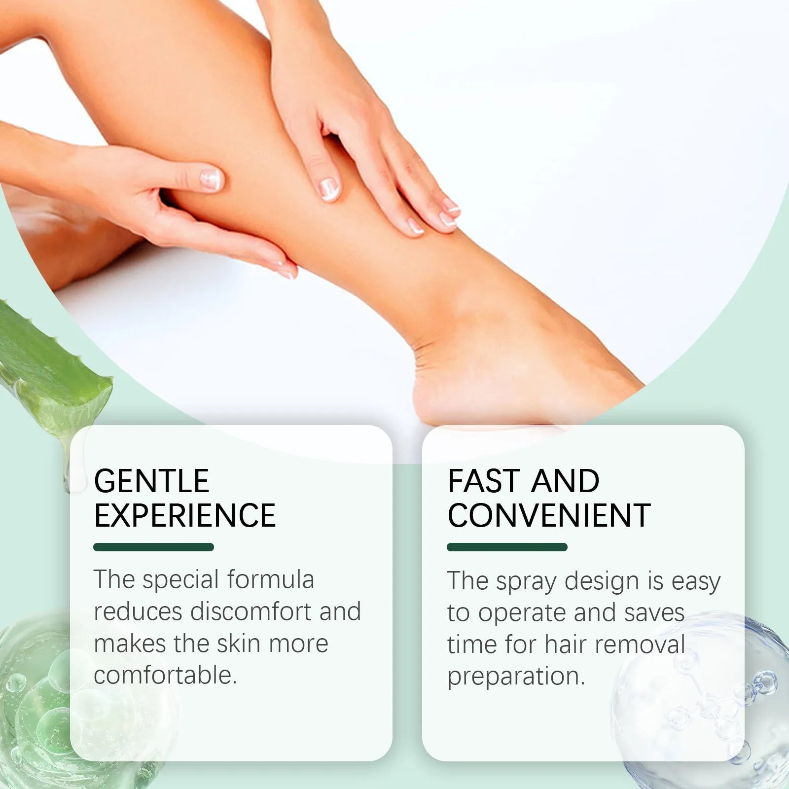 30ml moisturising hair removal spray with aloe and hyaluronic acid for smooth skin