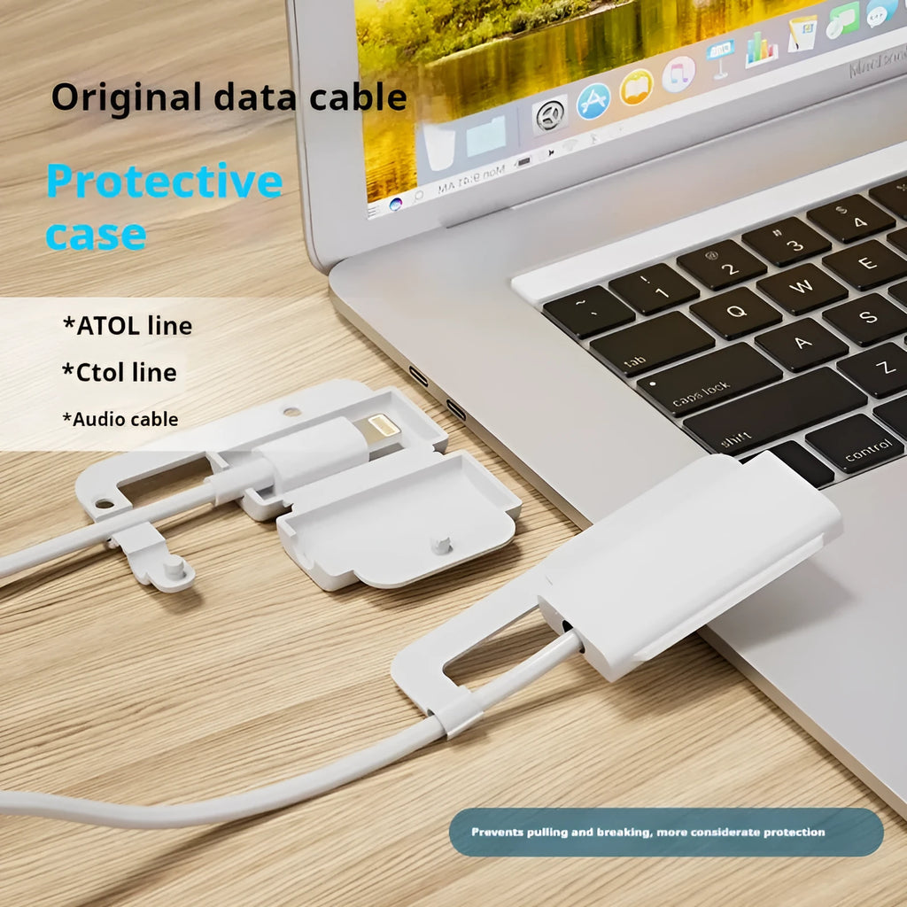White thickened anti-electric shock protective sleeve for children's data cable safety