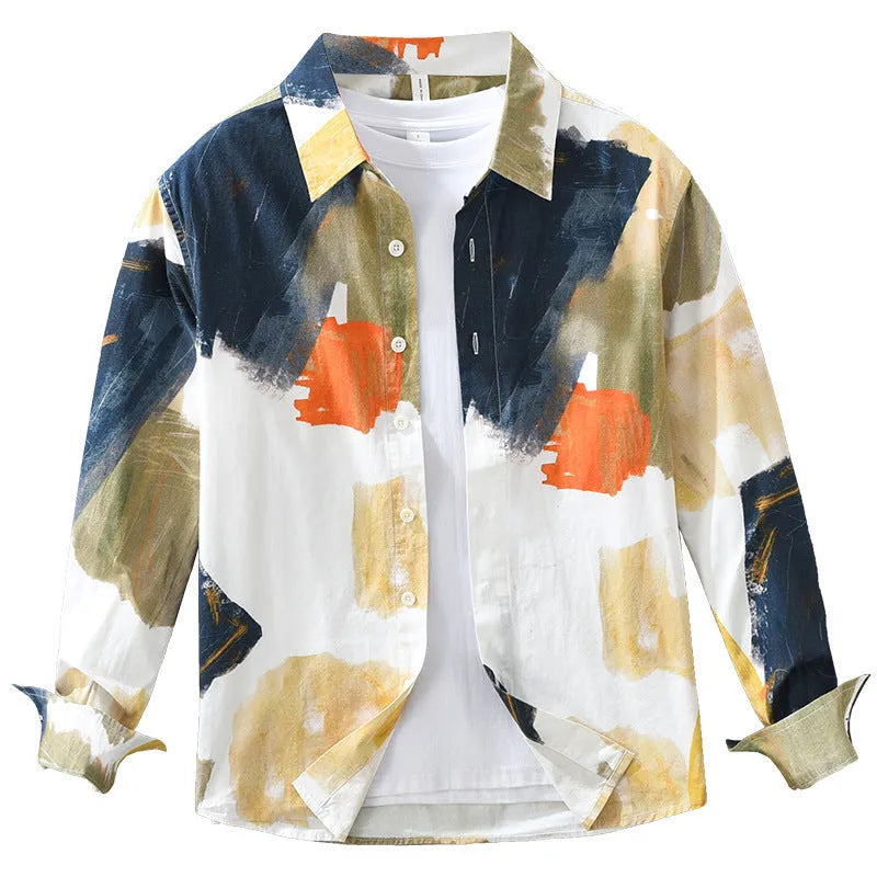 Womens cotton loose cardigan top with long sleeves in printed colour, available in sizes M to XXXL