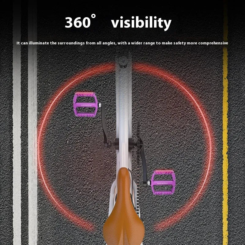 Bicycle luminous LED pedal aluminium alloy 710LED five colour options