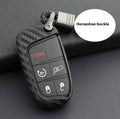 Silicone car key protection case for Dodge Chrysler Fiat remotes with carbon fibre design and large buckle