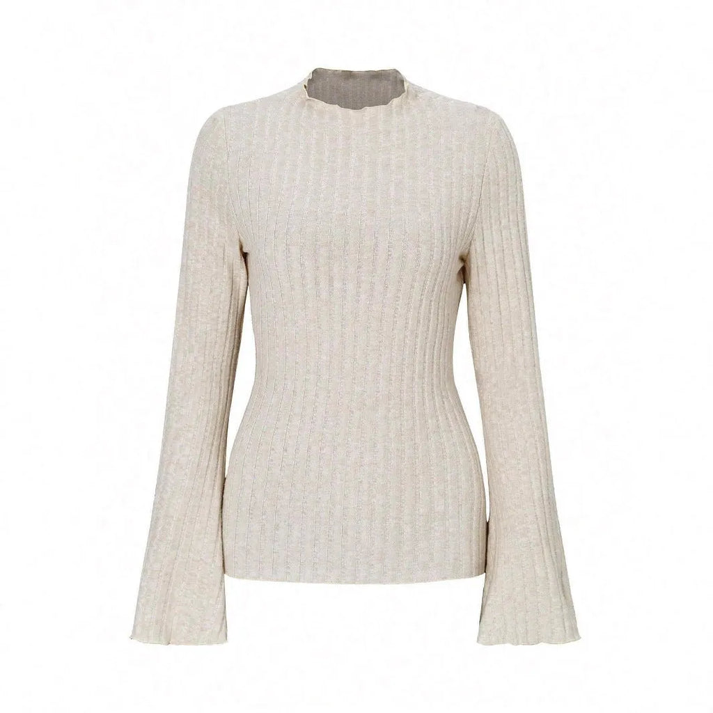 Long sleeve round neck top with lantern sleeves in black colour, loose fit casual styling