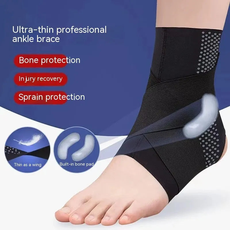 Lycra ankle support brace showing compression design for sports protection and rehabilitation