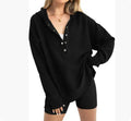 Women's loose fit raglan sleeve casual sweater in solid colour on hanger