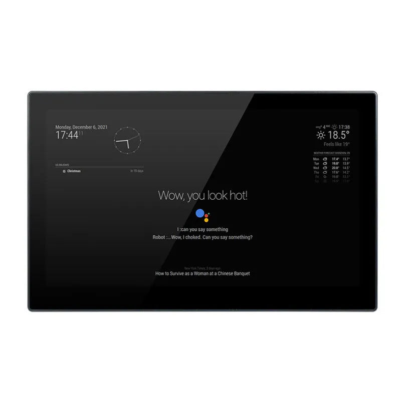 13.3-inch smart mirror display with touch screen for Raspberry Pi CM4 voice assistant integration