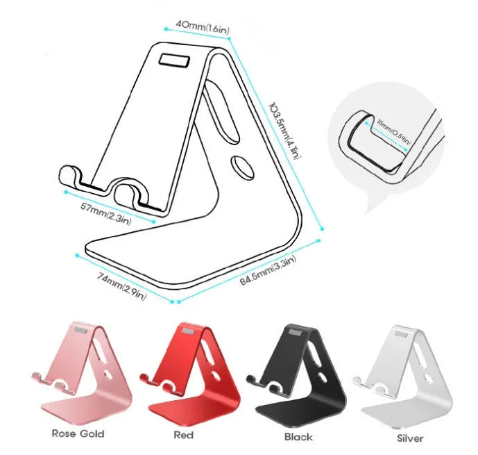 Universal Phone Buddy metal aluminium alloy stand holding a tablet in hands-free viewing