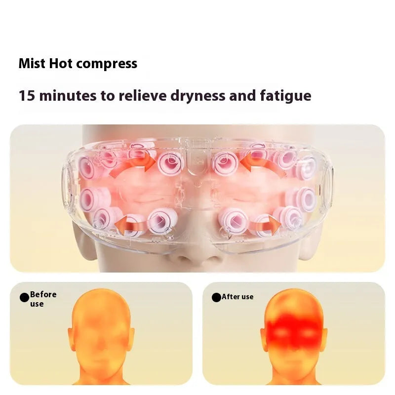 Steam Smart Bluetooth rechargeable eye moisturising hot compress massage instrument in purplish grey, green, or ink grey.