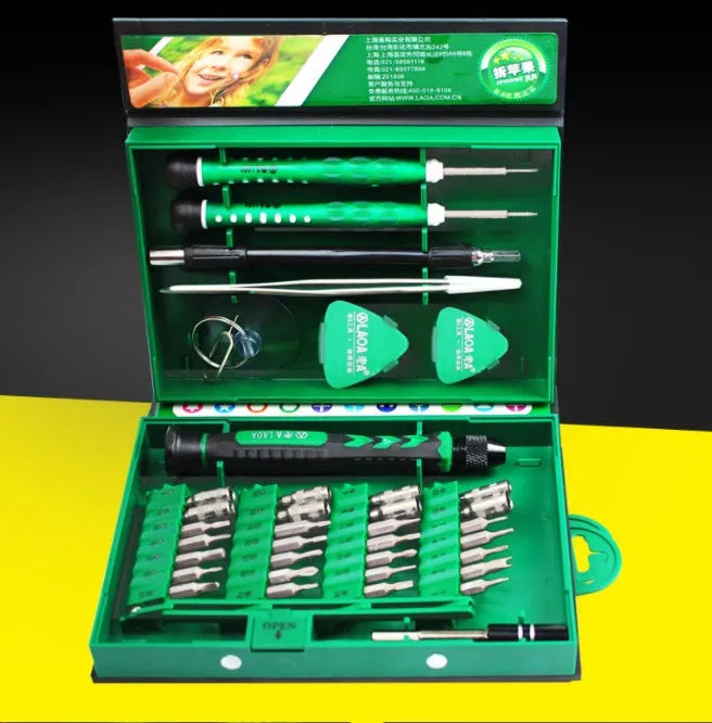 38-in-1 folding screwdriver set for mobile phone repair and DIY tool kit