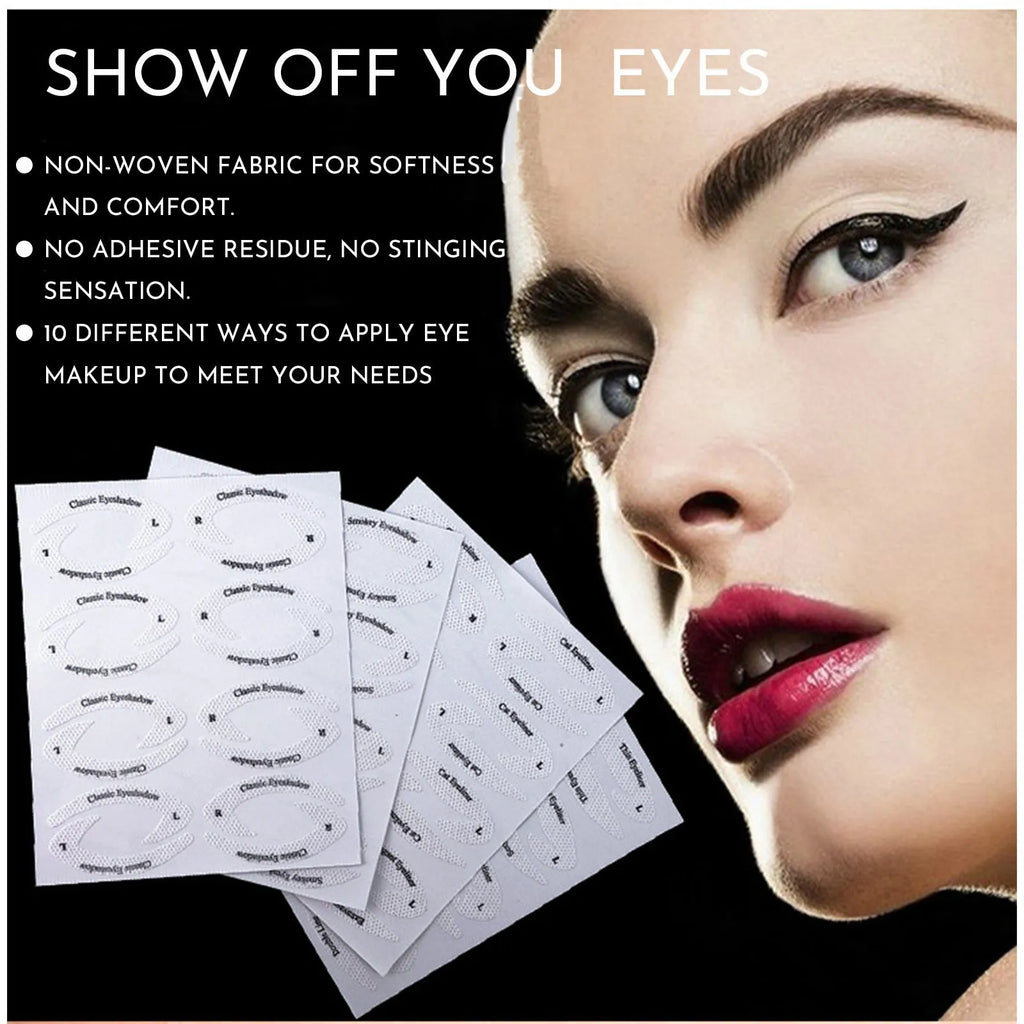 Set of four reusable flexible eyeliner and eyeshadow makeup stencil templates.