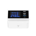 White USB multi-port tablet and smart phone charger with EU UK US plug adapters and 150cm power cord