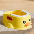 Blue duck-shaped PVC bathtub for washing dogs and cats on a plain background.