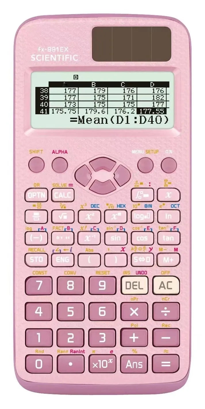 Casio fx-991EX advanced scientific calculator in choice of black, blue or pink colours