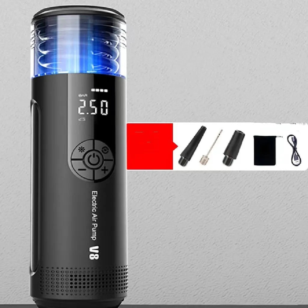 12V portable electric car tyre pump with digital display and 600cm power cable for battery-powered inflation