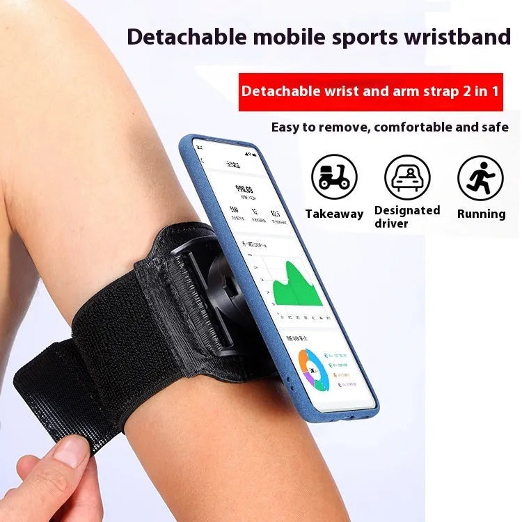 Unisex sports mobile phone holder with wrist strap and armband options for 4-7 inch phones