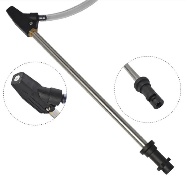 Derusting ceramic nozzle with ceramic head, stainless steel handle, and copper 1/4 quick plug connector