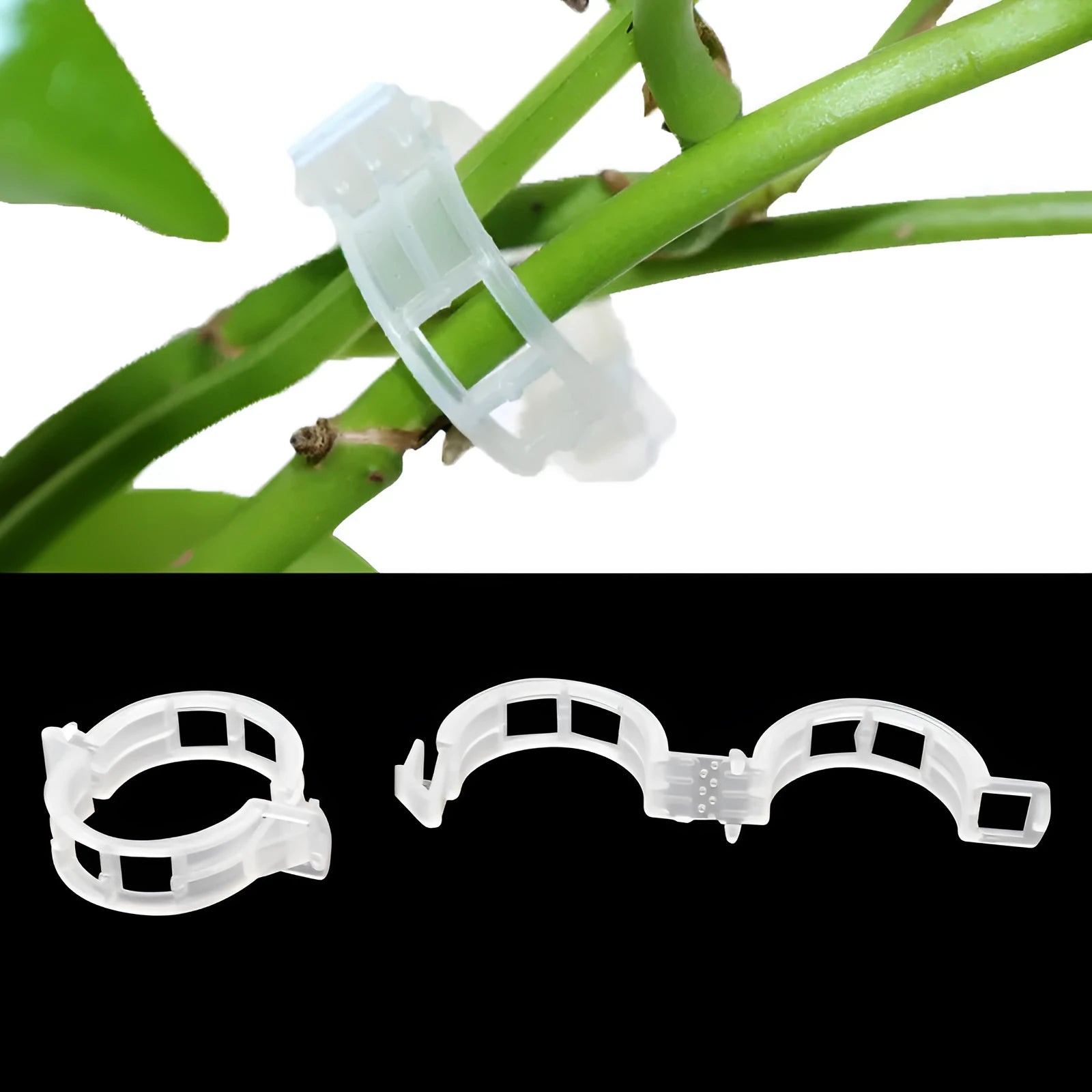 Plastic plant grafting clips for tomatoes, pack of 50 pieces, garden support tool.