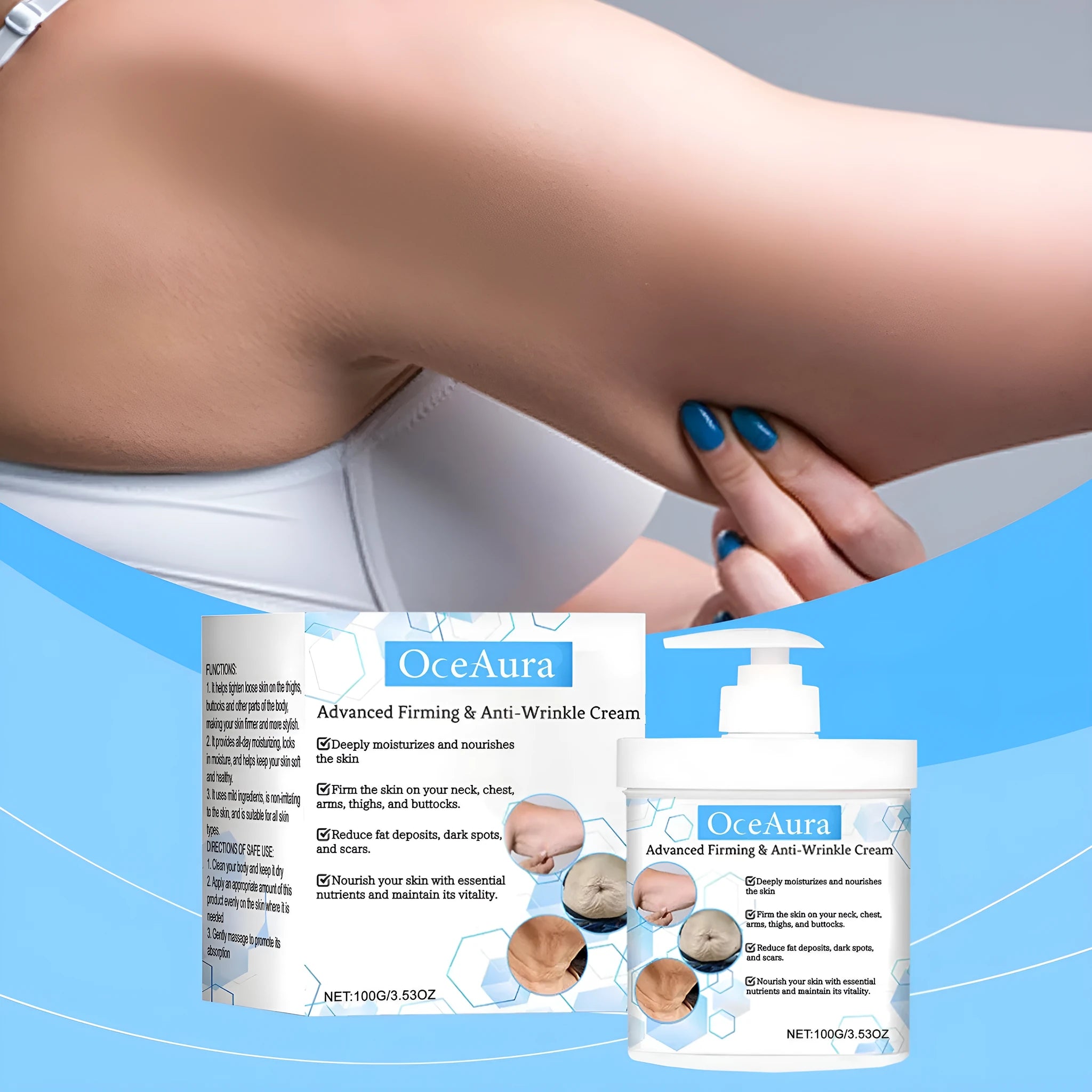 100g tub of gentle moisturizing cream with hyaluronic acid and nicotinamide for face and body