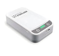 White UV disinfection box with internal compartment for mobile phones up to 6.5 inches