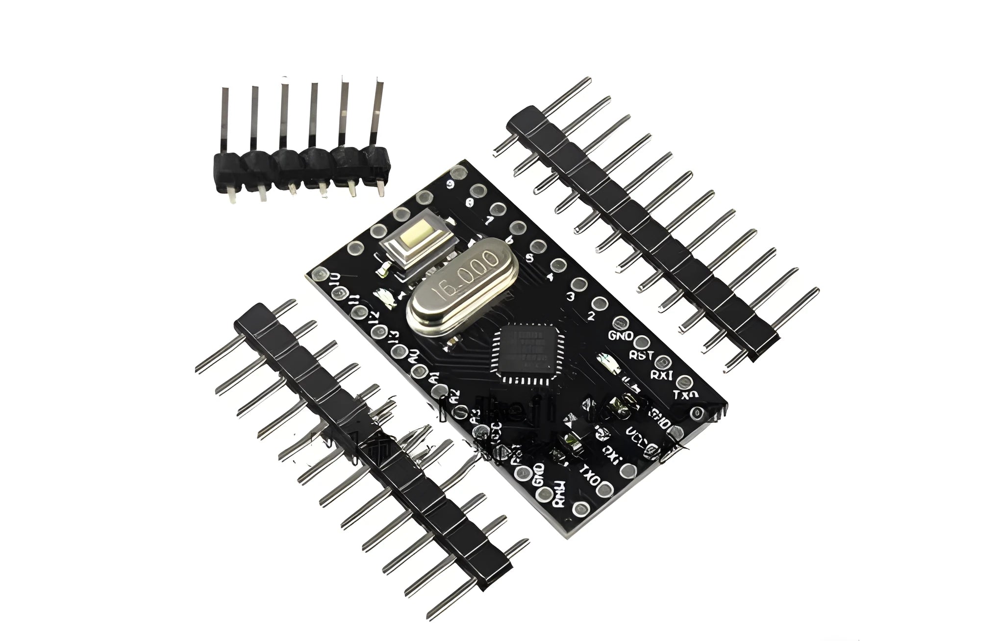 Atmel Atmega328P microcontroller circuit board template with digital and analogue ports