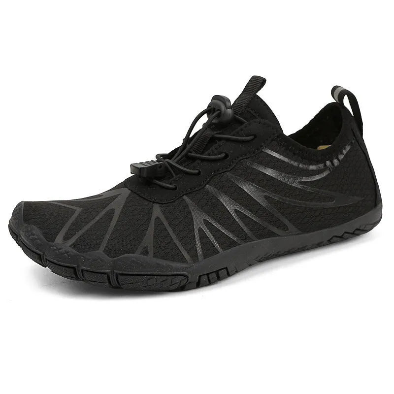 Breathable non-slip men women sports fitness running shoes with rubber sole and front lace-up fastening