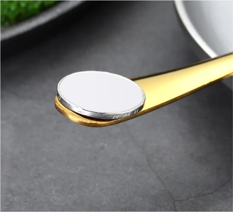 High-end tableware 24 piece set in stainless steel with one-piece moulding, available in multiple colours including black gold and rose gold