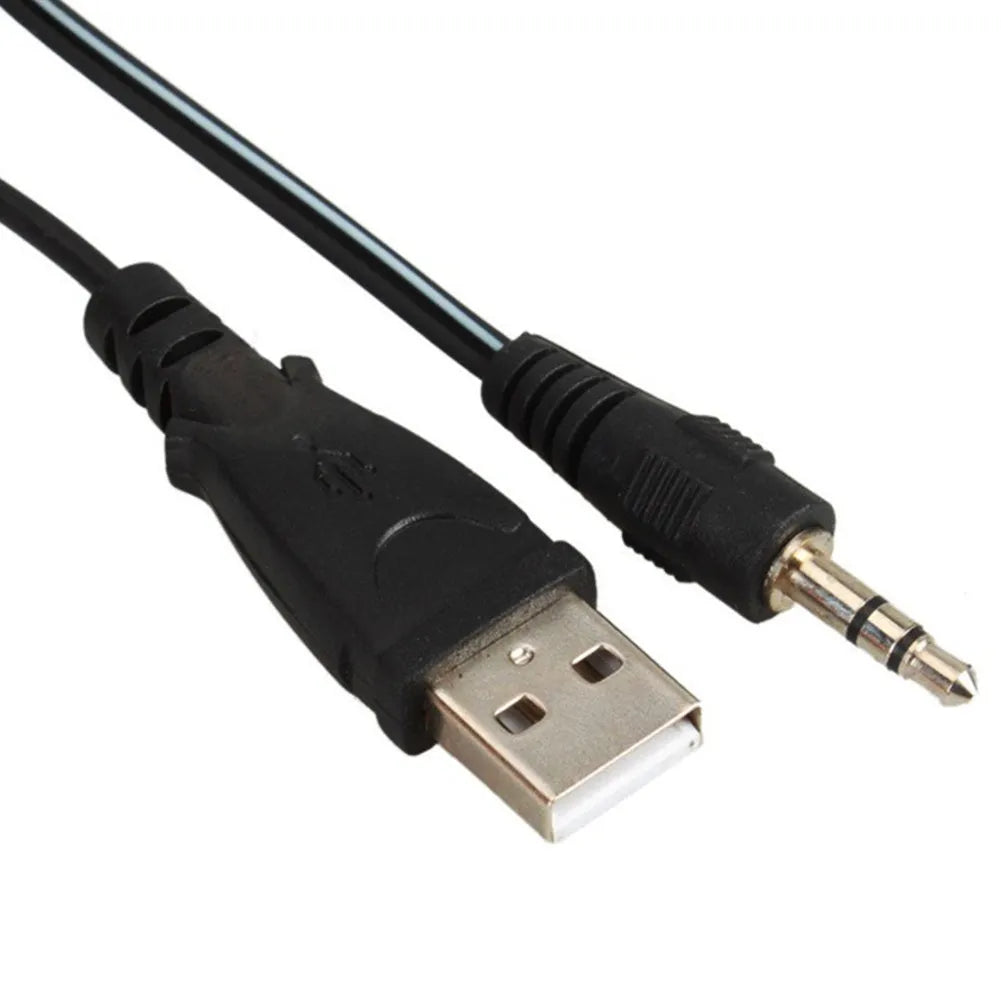 Black notebook mini speaker with USB cable for laptop computer stereo audio