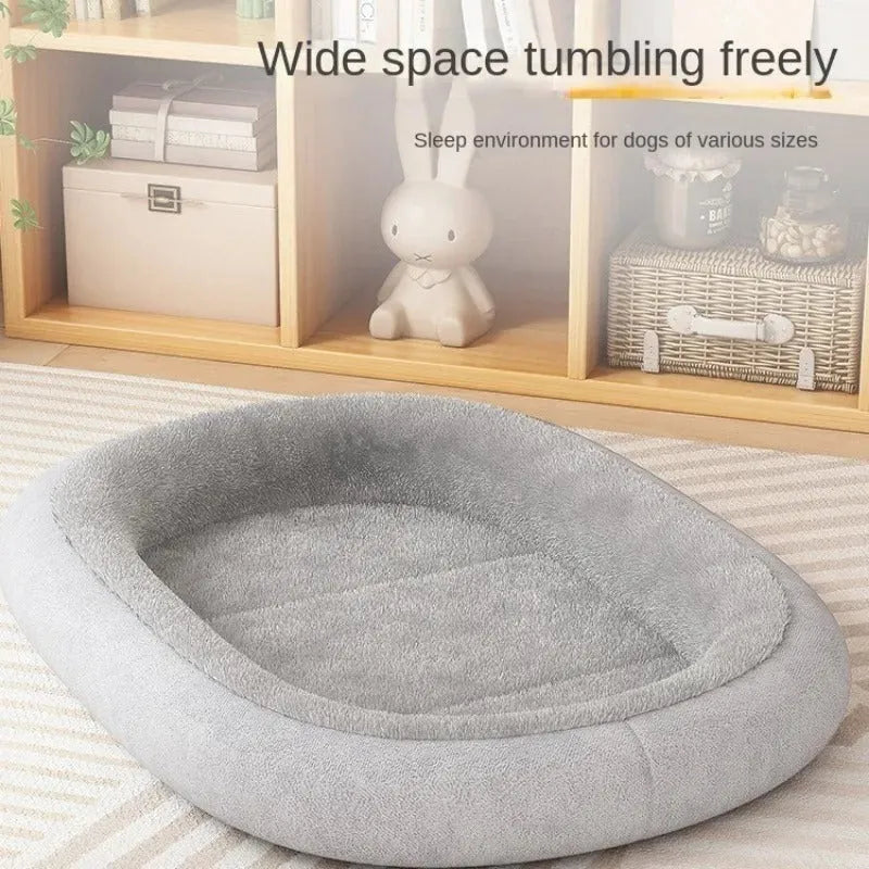 Thickened winter dog kennel for small and medium dogs in grey colour with soft padded interior