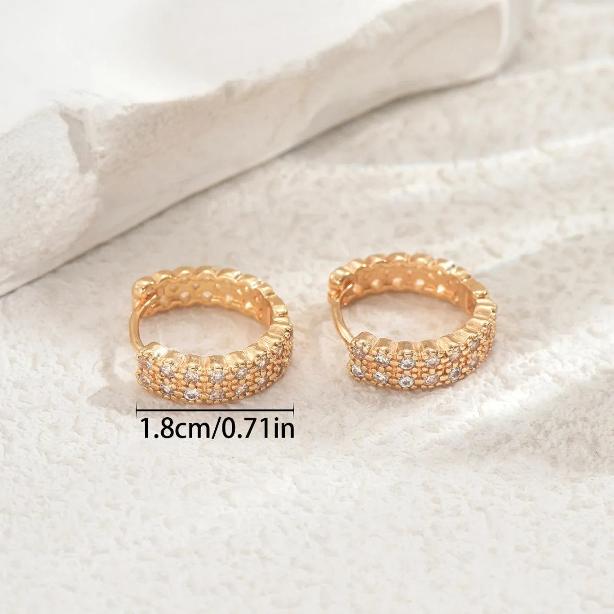 Geometry pattern copper ear studs with circular dot and ring decorative elements