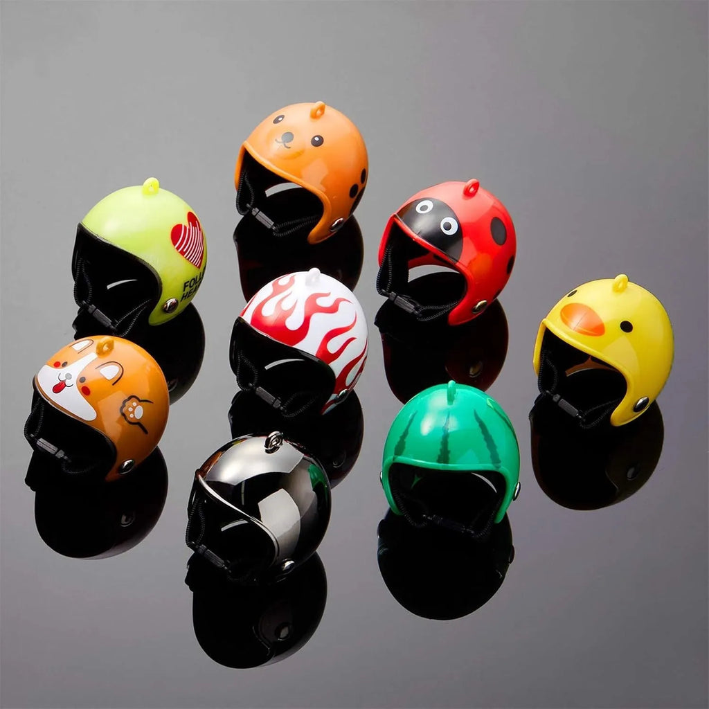Small pet helmet for chicken and bird protection with adjustable elastic bands