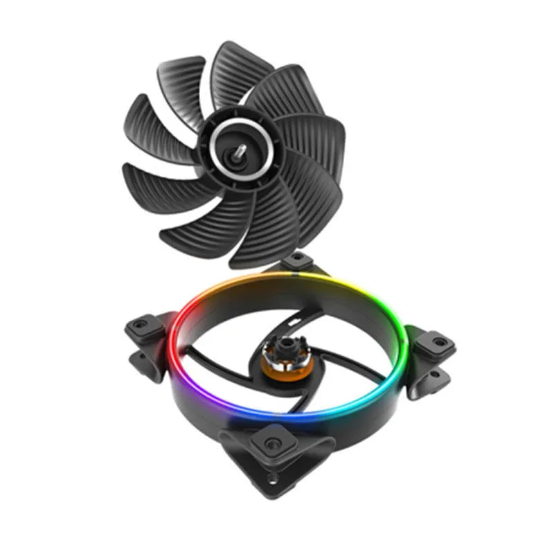 Set of three black 120mm RGB lighting PC case fans.