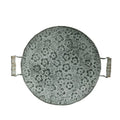 Round wrought iron belt storage tray in two sizes for jewellery and home organisation