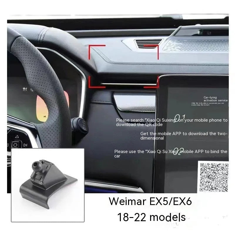 GOODWAY car mobile phone holder with 360-degree rotation mounted on dashboard