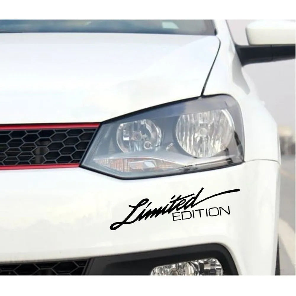 Reflective plastic bumper sticker in British style, showing black, white and colourful options next to a 16cm ruler.