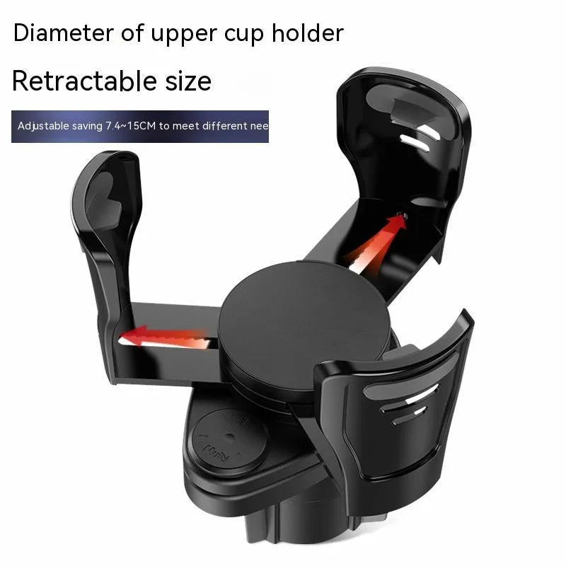 Second generation upgraded car cup holder modification accessory in carbon fibre or matte finish