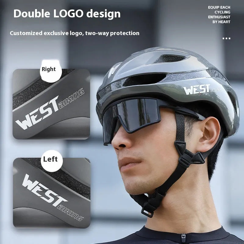 Road bike helmet in black, with PC/EPS construction, 58-61 cm fit, unisex design