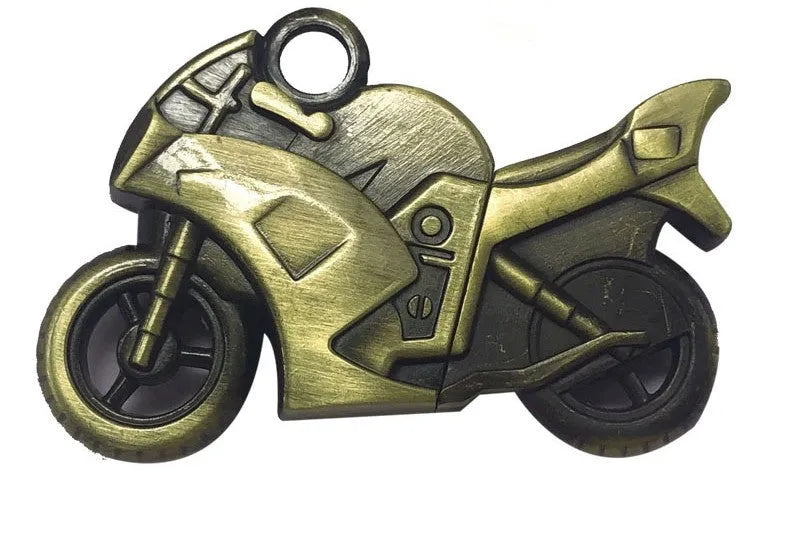 Metal USB 3.0 flash drive with necklace feature and transport vehicle design