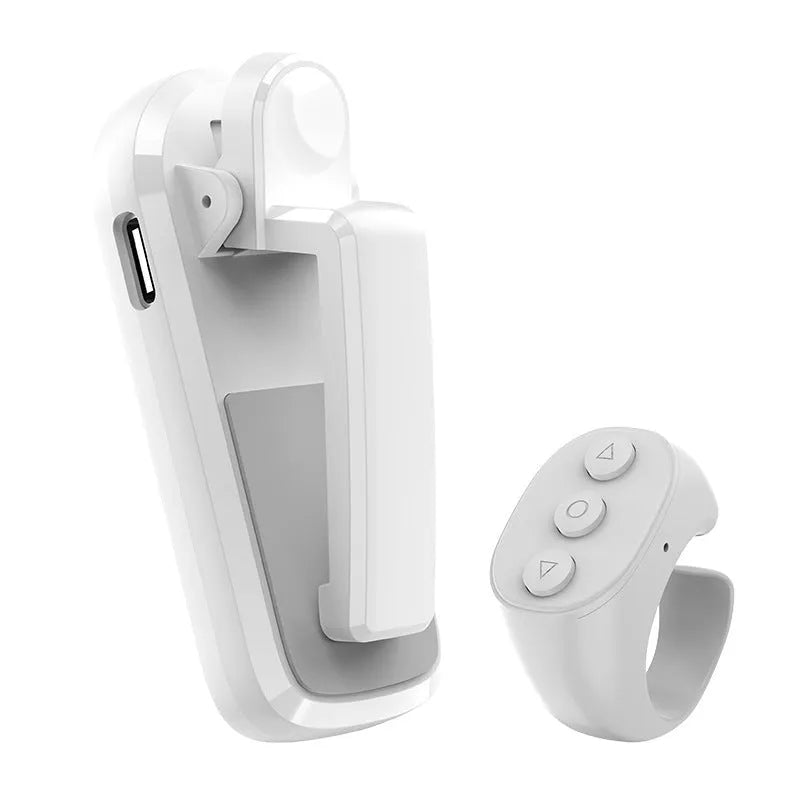 Wireless page turner remote control with clicker unit for hands-free navigation on reading devices