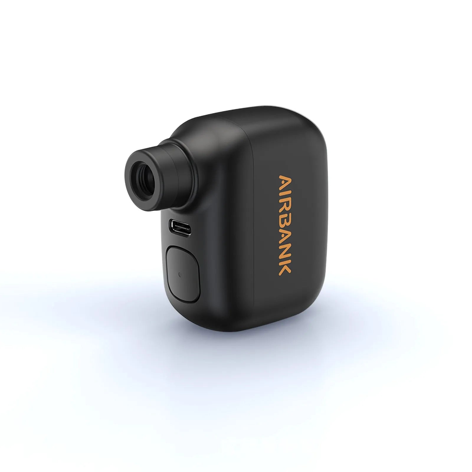 Black AS100 mini electric bicycle pump with USB charging cable and waterproof storage bag