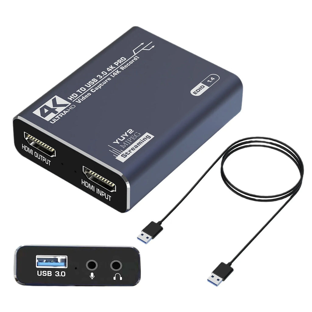 Black MS2131 chip 4K gaming set-top box with audio recording and 1080 resolution