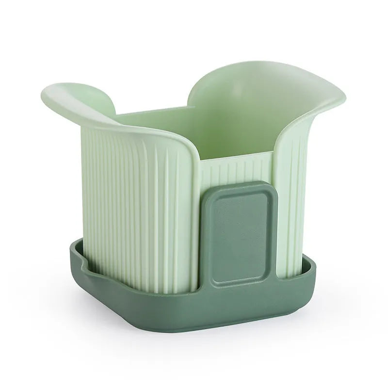Green multifunctional vegetable chopper with hand pressure mechanism for cutting onions, potatoes, and cucumbers